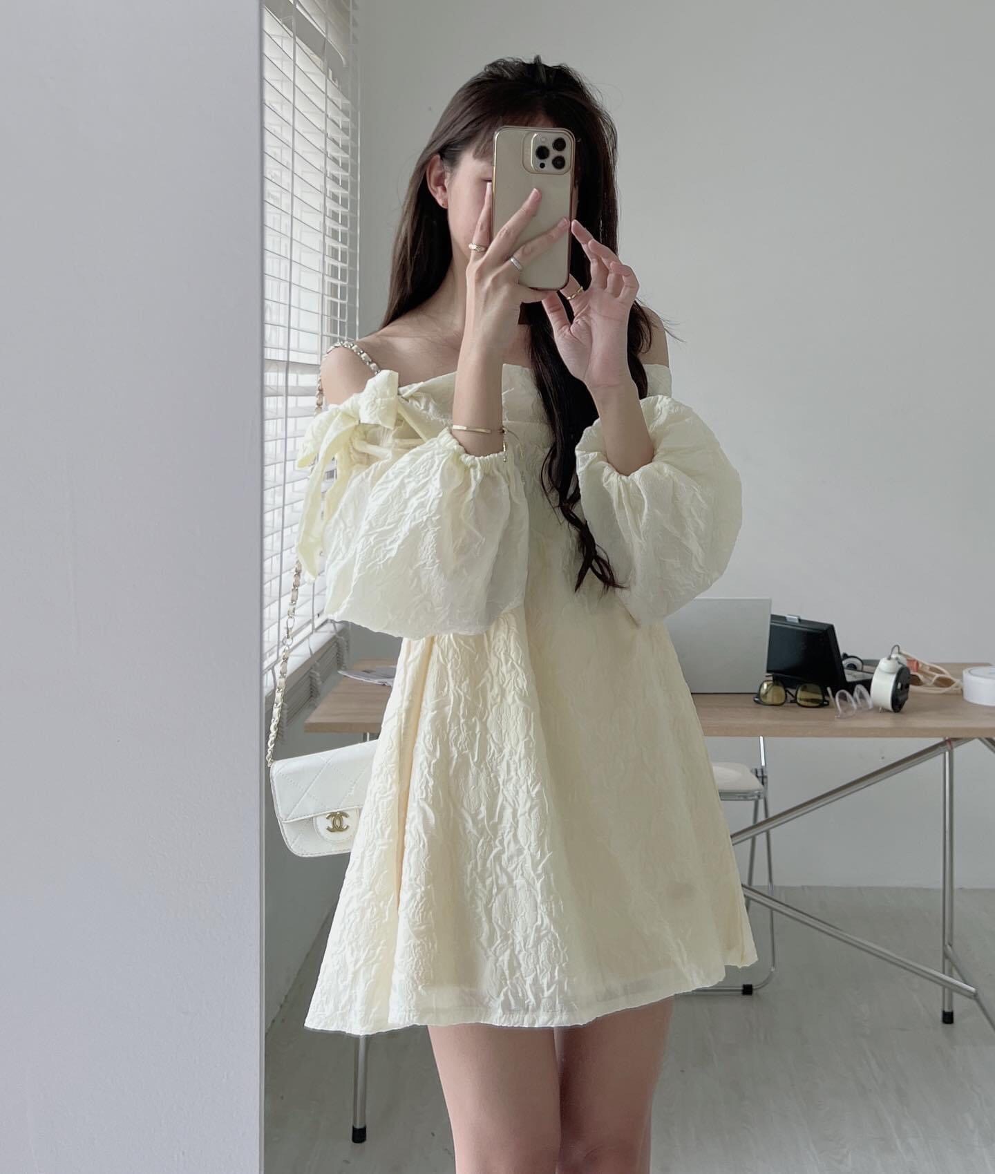 Váy babydoll Ulzzang voan 2 lớp váy trắng cổ tròn dáng xòe  Shopee Việt  Nam