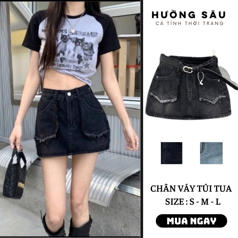 Mua Chân váy jean xẻ đùi Banamo Fashion chân váy bò xẻ tà dáng dài cạp cao  phong cách Ulzzang 564 - ĐEN - S tại Thời trang Banamo | Tiki