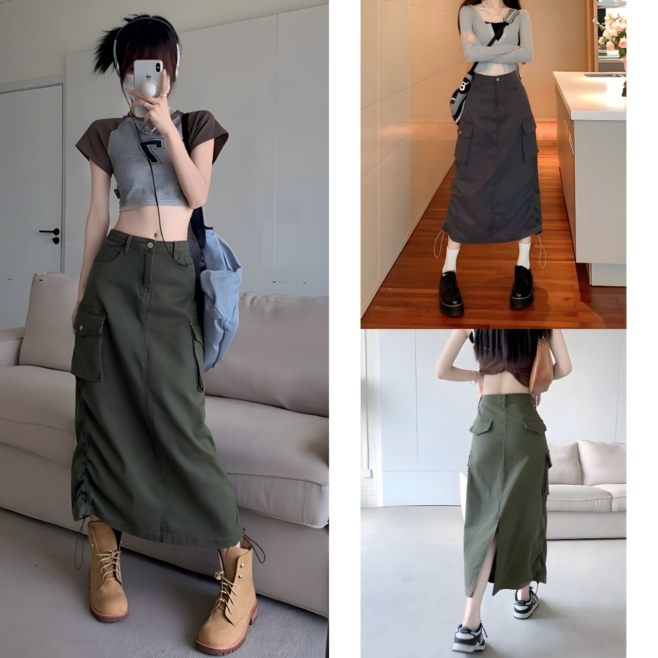 Chân Váy Xếp Ly Dáng Dài Style Hàn Quốc (hàng QC) Chân Váy Dài Chun Eo  Vintage hình thật - Tìm Voucher