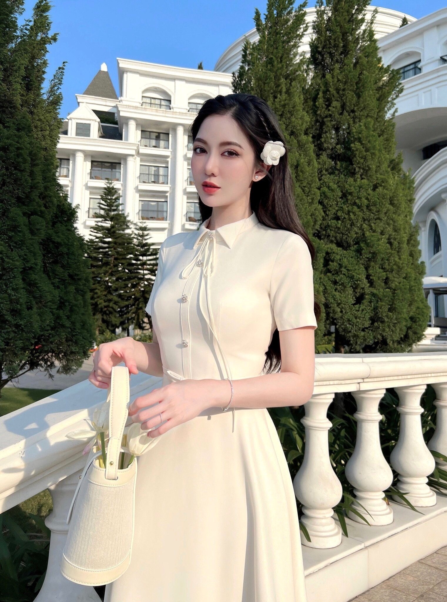 Chân Váy Bút Chì Cạp Nhún Thiết Kế NK FASHION Lệch Vạt Kiểu Dáng Trẻ Trung