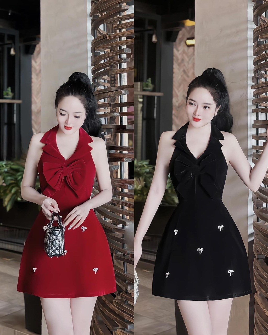 Đầm đỏ dáng ôm body xoắn eo KK103-36 | Thời trang công sở K&K Fashion